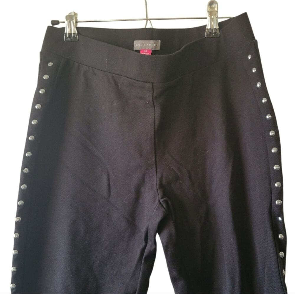 XS Vince Camuto Studded Solid Black Leggings Knit Pants